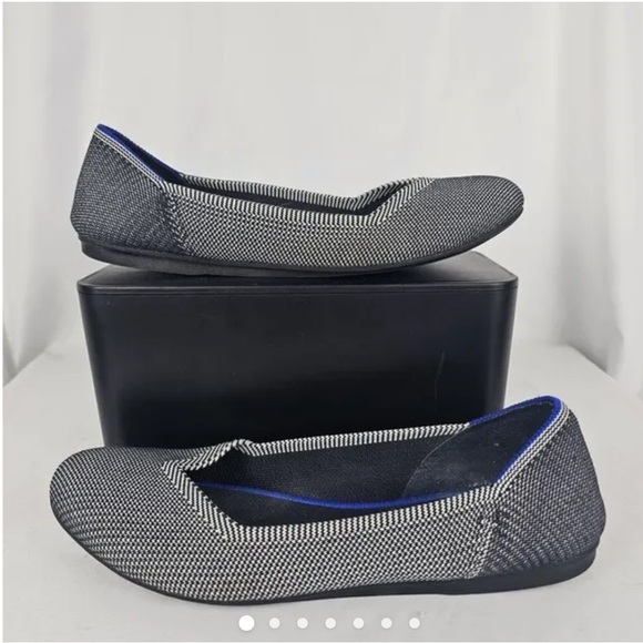 RETIRED Rothy's The Flat US 7.5 Cloud Grey Birdseye Luxury Ballet Flats - Picture 1 of 9